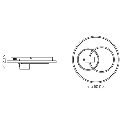 Brilagi - LED-hämardatav laelamp UNITY LED/60W/230V + 1x GU10/3W 3000-6000K läbimõõt 50 cm valge/must + kaugjuhtimispult