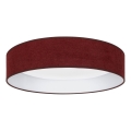 Brilagi - LED-hämardatav laelamp VELVET SMART VARI LED/24W/230V 3000-6500K läbimõõt 45 cm bordoopunane + kaugjuhtimispult