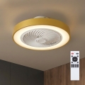 Brilagi - LED-hämardatav laelamp ventilaatoriga LED/38W/230V 3000-6500K 3000-6500K läbimõõt 50 cm kuldne + kaugjuhtimispult