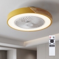 Brilagi - LED-hämardatav laelamp ventilaatoriga LED/38W/230V 3000-6500K läbimõõt 50 cm kuldne/tamm + kaugjuhtimispult
