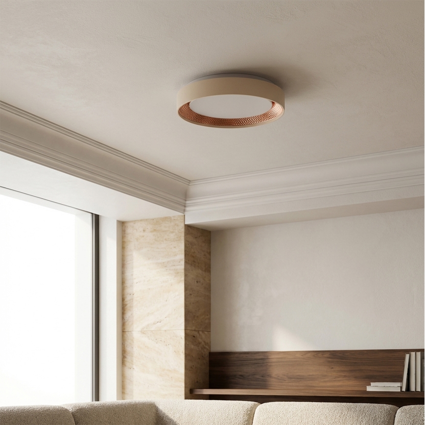 Brilagi - LED hämardatav laelamp WALDO LED/48W/230V 3000-6500K läbimõõt 40 cm beež/kuldne + kaugjuhtimispult