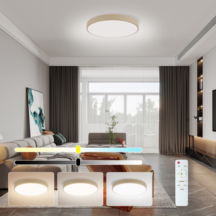 Brilagi - LED Hämardatav laevalgusti POOL LED/60W/230V 3000-6000K 50 cm beež + kaugjuhtimine