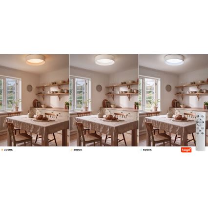 Brilagi - LED hämardatav laevalgusti VELVET SMARTIX STARS LED/36W/230V 3000-6000K Ø 55 cm valge Wi-Fi Tuya Beacon + kaugjuhtimispult