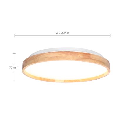 Brilagi - LED Hämardatav laevalgusti ALSON LED/48W/230V 3000-6500K tamm d. 39,5 cm + kaugjuhtimispult