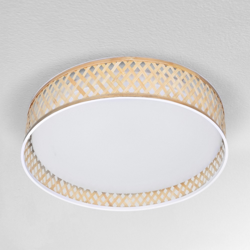 Brilagi - LED Hämardatav laevalgusti CAMILA LED/48W/230V 3000-6500K bambus d. 40 cm + kaugjuhtimispult