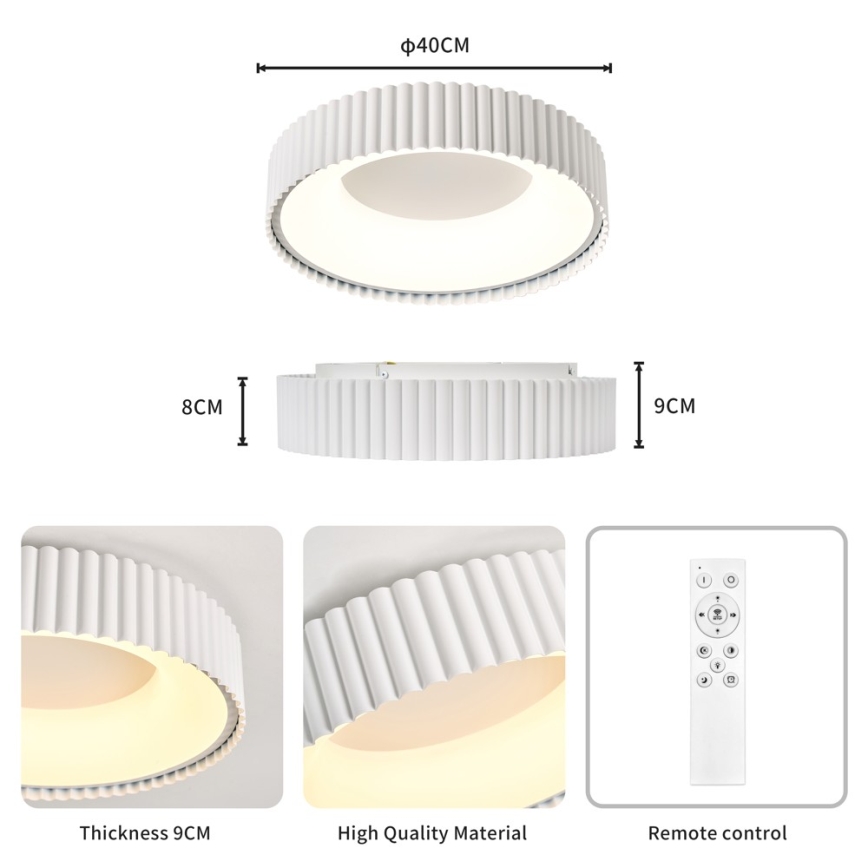BRILAGI - hämardatav LED-laevalgusti FALCON MODERN LED/30W/230V 3000-6000K läbimõõt 40 cm valge + kaugjuhtimispult