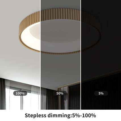 Brilagi - LED hämardatav laelamp FALCON MODERN LED/54W/230V 3000-6500K 60 cm beež + kaugjuhtimispult