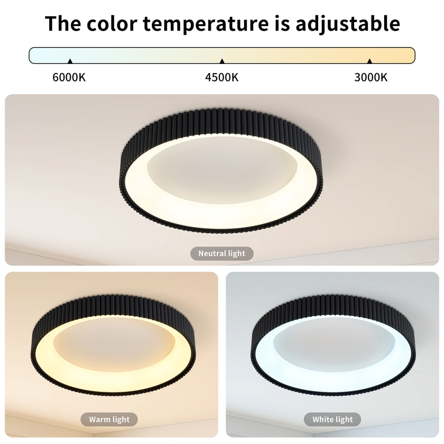 BRILAGI - LED-hämardatav laelamp FALCON MODERN LED/54W/230V 3000-6500K läbimõõt 60 cm must + kaugjuhtimispult