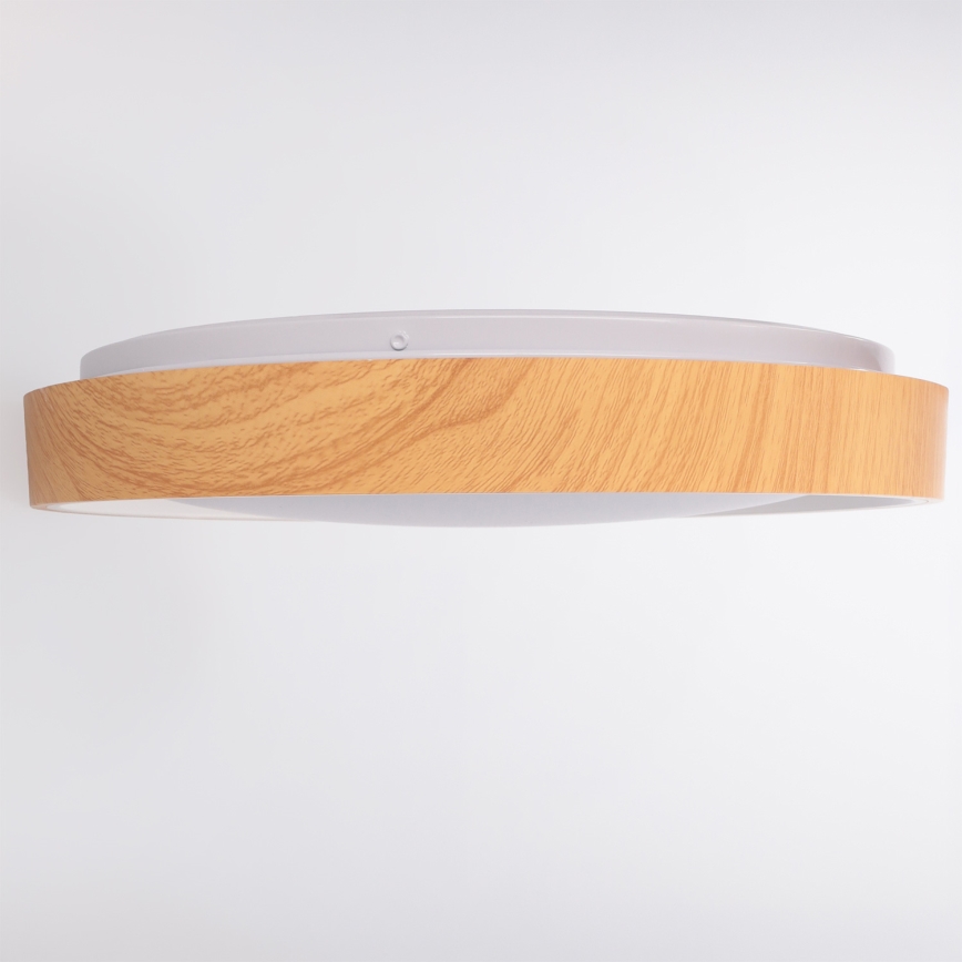 Brilagi - LED hämardatav laelamp FLOCO LED/48W/230V läbimõõt 40 cm puitdekoor/valge + kaugjuhtimispult