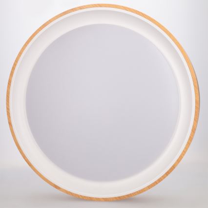 Brilagi - LED hämardatav laelamp FLOCO LED/48W/230V läbimõõt 40 cm puitdekoor/valge + kaugjuhtimispult