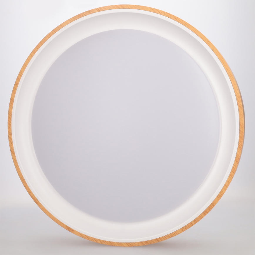 Brilagi - LED hämardatav laelamp FLOCO LED/48W/230V läbimõõt 40 cm puitdekoor/valge + kaugjuhtimispult