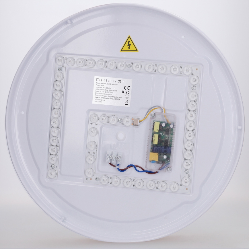 Brilagi - LED hämardatav laelamp FLOCO LED/48W/230V läbimõõt 40 cm puitdekoor/valge + kaugjuhtimispult