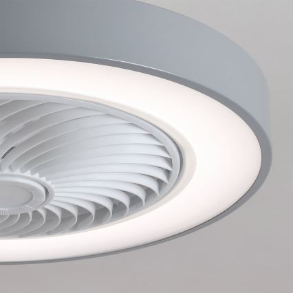 Brilagi - hämardatav LED-laelamp ventilaatoriga LED/38W/230V 3000–6500K läbimõõt 50 cm, hall + kaugjuhtimispult