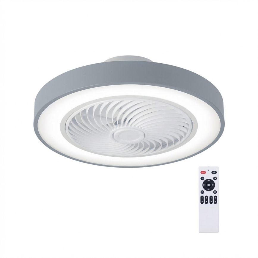 Brilagi - hämardatav LED-laelamp ventilaatoriga LED/38W/230V 3000–6500K läbimõõt 50 cm, hall + kaugjuhtimispult
