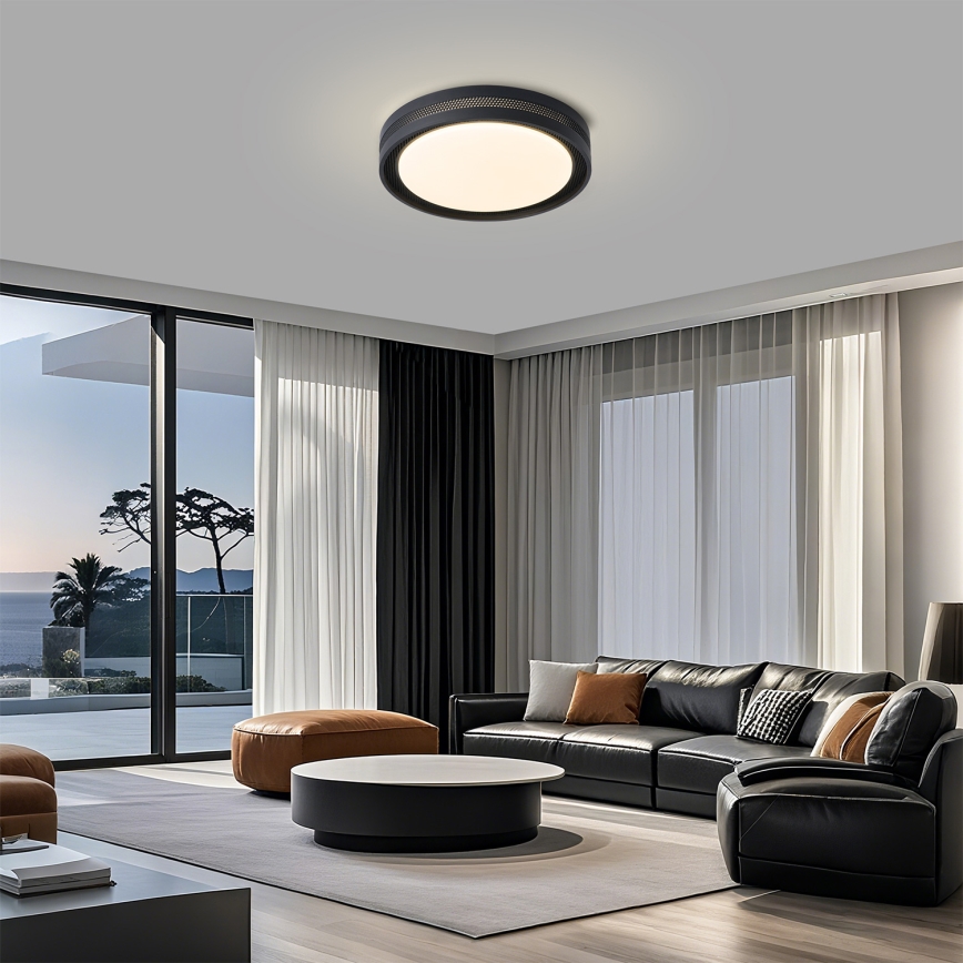 Brilagi - hämardatav LED-laelamp KREON LED/54W/230V 3000-6000K must läbimõõt 38 cm + kaugjuhtimispult