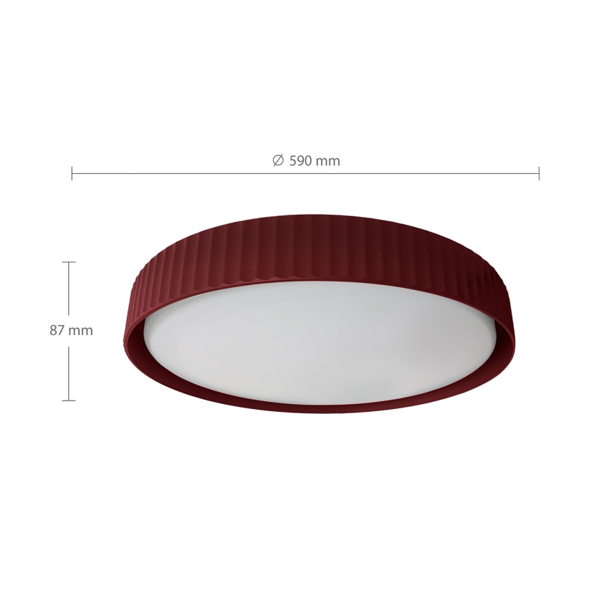 Brilagi - LUCIA hämardatav LED-laelamp 60W/230V 3000-6500K, läbimõõt 59 cm, punane + kaugjuhtimispult