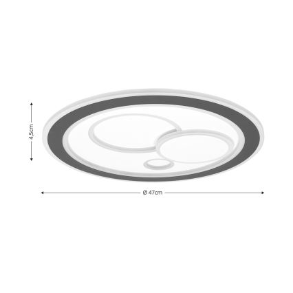 Brilagi - LED Hämardatav laevalgusti MODERN LED/89W/230V 2700-6500K d. 47 cm + kaugjuhtimispult