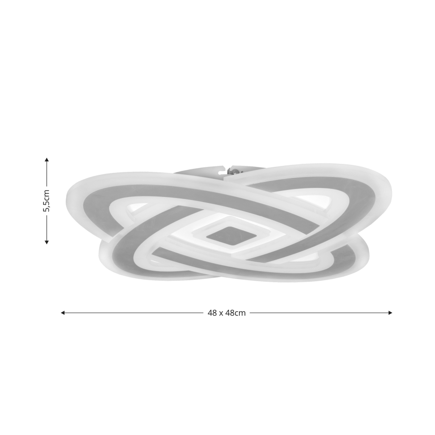 Brilagi - LED Hämardatav laevalgusti MODERN LED/90W/230V 2700-6500K 48x48 cm+ kaugjuhtimispult