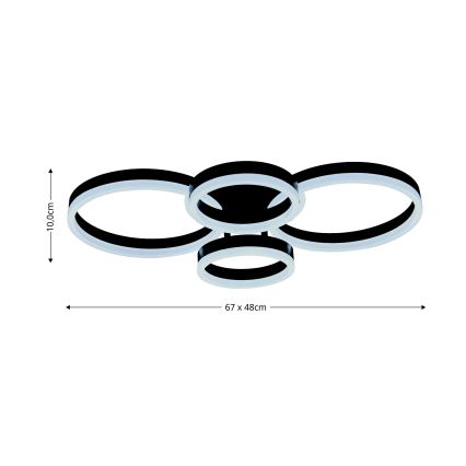 Brilagi - LED Hämardatav laevalgusti ORBITS LED/49W/230V 3000/4000/6000K + kaugjuhtimispult