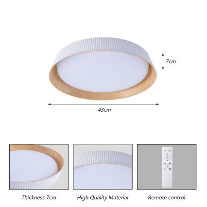 Brilagi - Hämardatav laelamp ORINO LED/54W/230V 3000-6000K valge läbimõõt 43 cm + kaugjuhtimispult