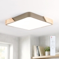 BRILAGI - LED hämardatav laevalgusti PILANA SQUARE LED/48W/230V 3000-6500K tamm/beež 42x42 cm + kaugjuhtimispult