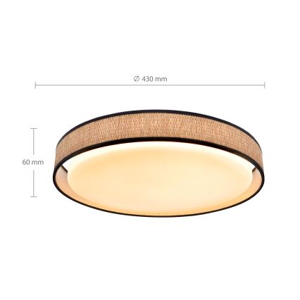 Brilagi - LED Hämardatav laevalgusti PILAR LED/48W/230V 3000-6500K d. 43 cm + kaugjuhtimispult