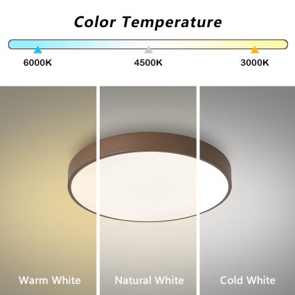 Brilagi - hämardatav LED-laelamp POOL LED/36W/230V 3000-6000K läbimõõt 30 cm pruun + kaugjuhtimispult