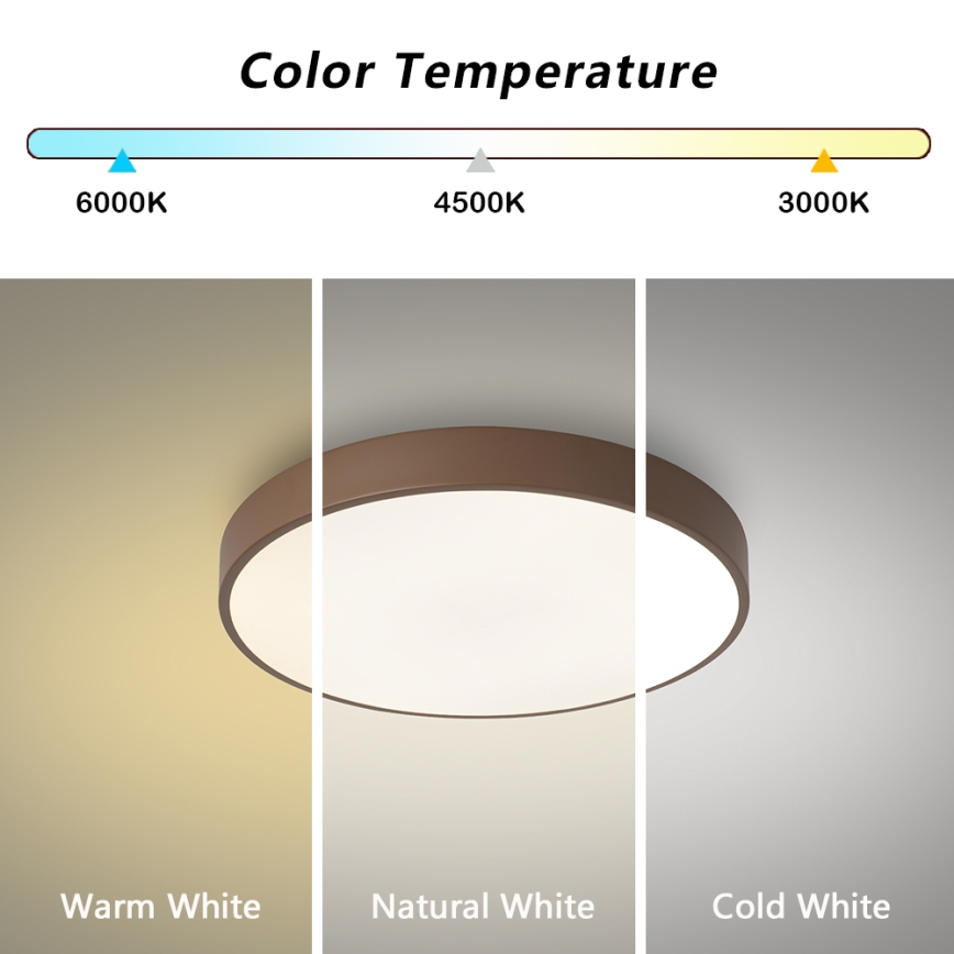 Brilagi - hämardatav LED-laelamp POOL LED/36W/230V 3000-6000K läbimõõt 30 cm pruun + kaugjuhtimispult