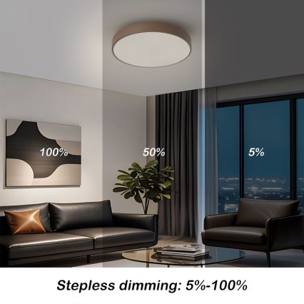 Brilagi - hämardatav LED-laelamp POOL LED/36W/230V 3000-6000K läbimõõt 30 cm pruun + kaugjuhtimispult