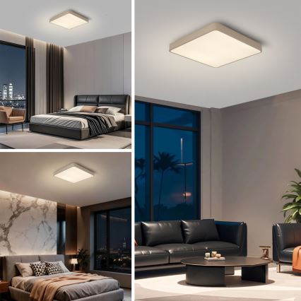 Brilagi - LED hämardatav laelamp POOL LED/36W/230V 3000-6000K 40x40 cm beež + kaugjuhtimispult