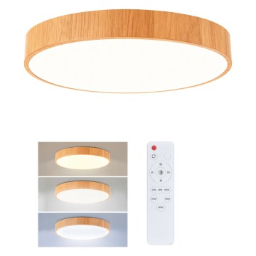 Brilagi - LED hämardatav laevalgusti POOL LED/36W/230V 3000-6000K Ø 30 cm puitdekor + kaugjuhtimispult