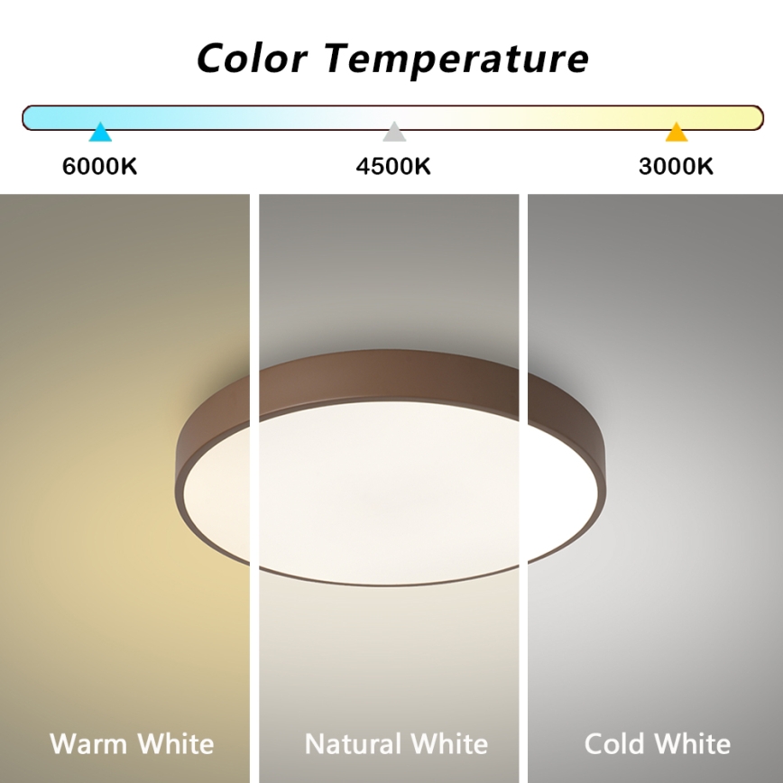 Brilagi - Hämardatav LED-laelamp POOL LED/48W/230V 3000-6000K läbimõõt 40 cm pruun + kaugjuhtimispult