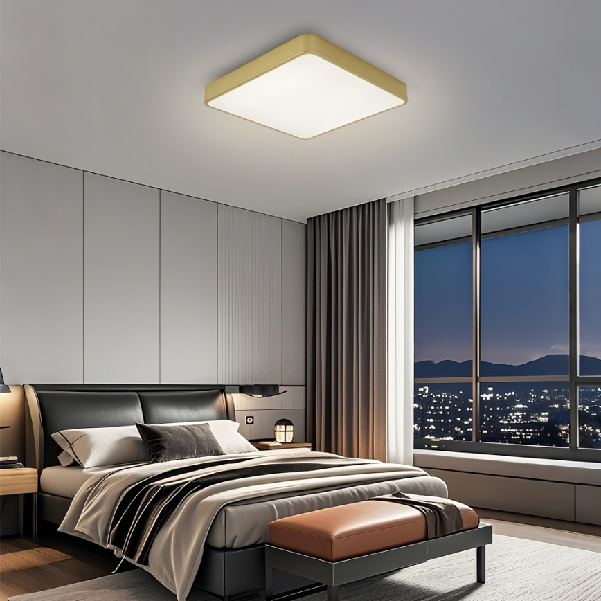 Brilagi - LED hämardatav laelamp POOL LED/48W/230V 3000-6000K 50x50 cm kuldne + kaugjuhtimispult