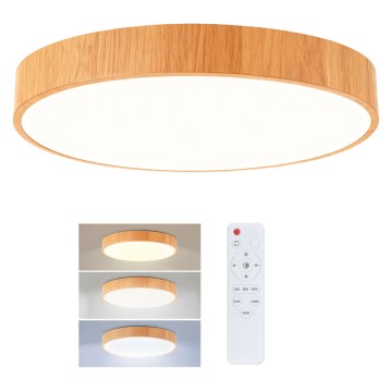 Brilagi - LED hämardatav laevalgusti POOL LED/50W/230V 3000–6000K läbimõõt 40 cm puitviimistlus + kaugjuhtimispult