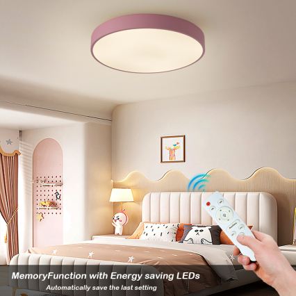 Brilagi - Hämardatav LED-laelamp POOL LED/60W/230V 3000–6000K Ø 50 cm roosa + kaugjuhtimispult