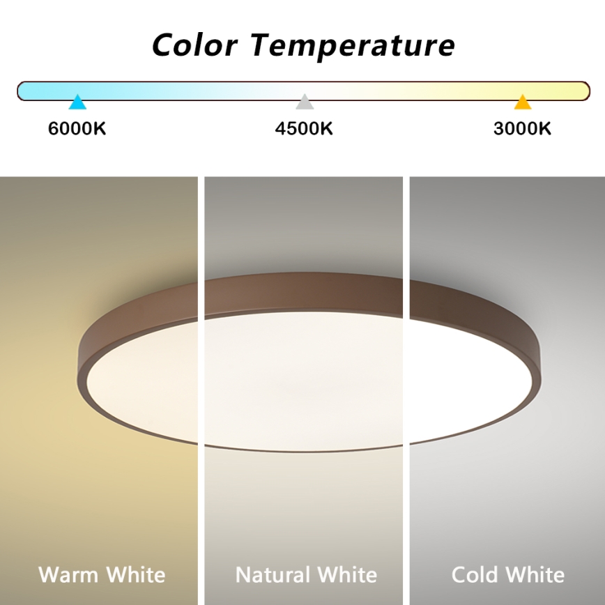 Brilagi - Hämardatav LED-laevalgusti POOL LED/60W/230V 3000-6000K, läbimõõt 60 cm, pruun + kaugjuhtimispult