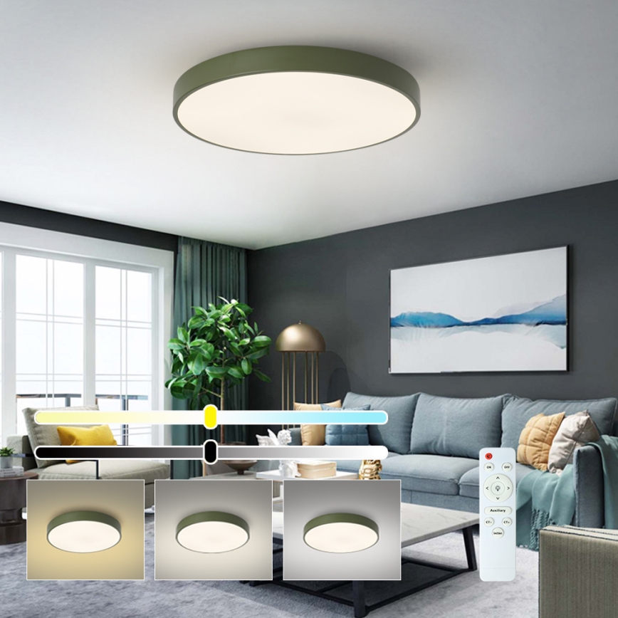 Brilagi - LED-hämardatav laelamp POOL LED/60W/230V 3000-6000K läbimõõt 60 cm roheline + kaugjuhtimispult