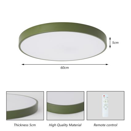 Brilagi - LED-hämardatav laelamp POOL LED/60W/230V 3000-6000K läbimõõt 60 cm roheline + kaugjuhtimispult