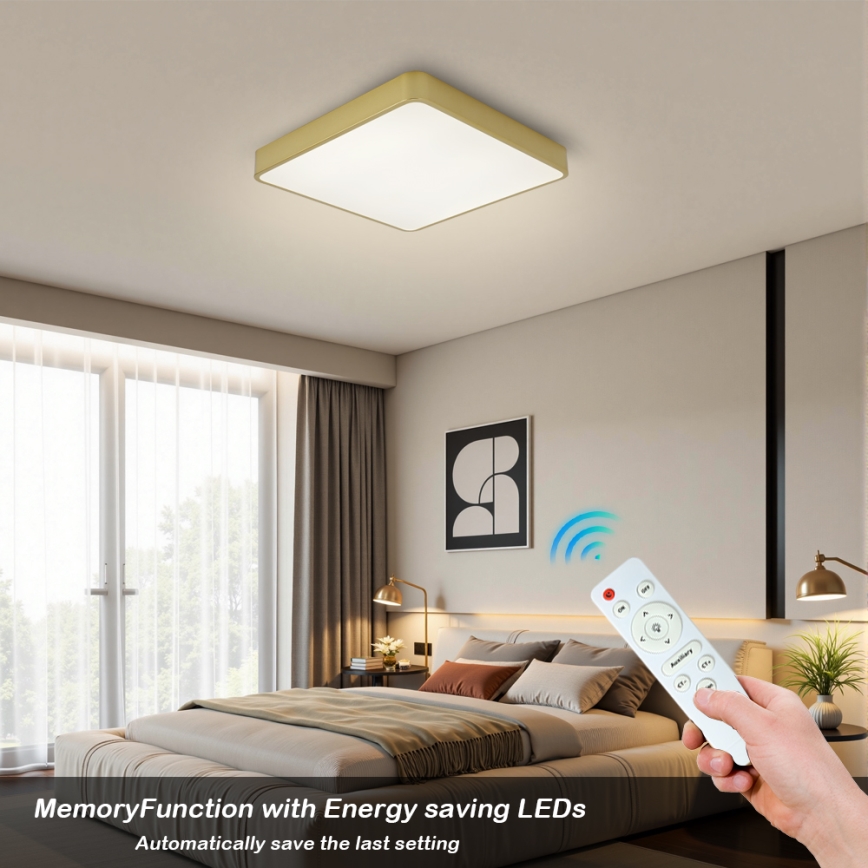 BRILAGI - LED hämardatav laelamp POOL SQUARE LED/48W/230V 3000-6000K 50x50 cm kuldne + kaugjuhtimispult