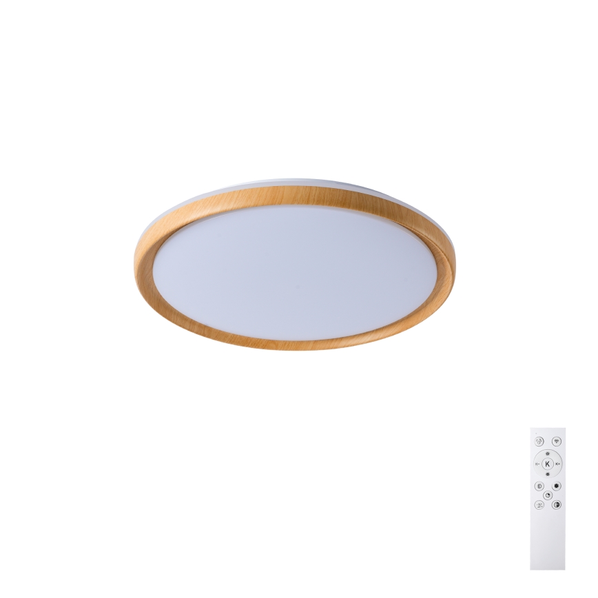 Brilagi - LED-hämardatav laelamp RIVO LED/72W/230V 3000-6000K puidu viimistlus, läbimõõt 50 cm + kaugjuhtimispult