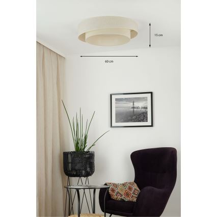 Brilagi - LED-hämardatav laevalgusti SHINE LED/24W/230V pr. 60 cm 3000/4000/6500K kreemjas + kaugjuhtimispult