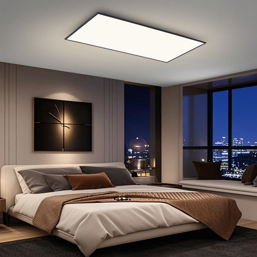 Brilagi - LED hämardatav laevalgusti SLIMFRAME LED/80W/230V 120x60 cm 3000-6000K must + kaugjuhtimispult