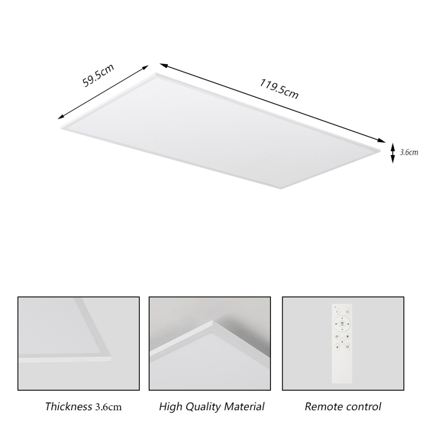Brilagi - hämardatav LED-laevalgusti SLIMFRAME LED/80W/230V 120x60 cm 3000-6000K valge + kaugjuhtimispult