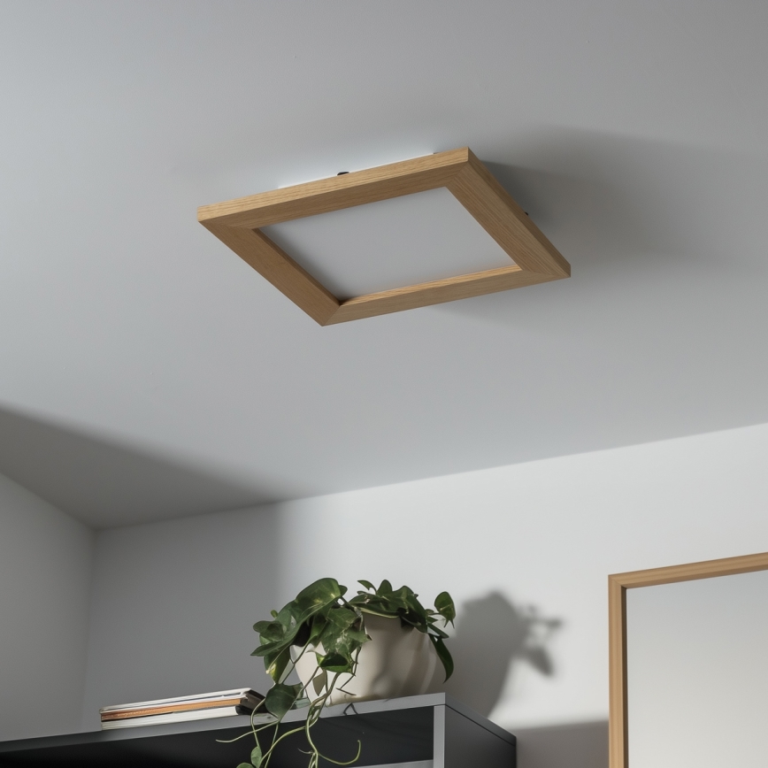 Brilagi - LED Hämardatav laevalgusti SLIMFRAME WOOD LED/25W/230V 34x34 cm 3000-6000K pruun + kaugjuhtimispult
