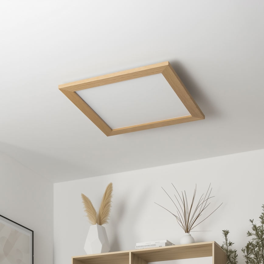 Brilagi - LED Hämardatav laevalgusti SLIMFRAME WOOD LED/36W/230V 49,5x49,5 cm 3000-6000K pruun + kaugjuhtimispult