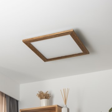 Brilagi - LED Hämardatav laevalgusti SLIMFRAME WOOD LED/36W/230V 49,5x49,5 cm 3000-6000K pruun + kaugjuhtimispult
