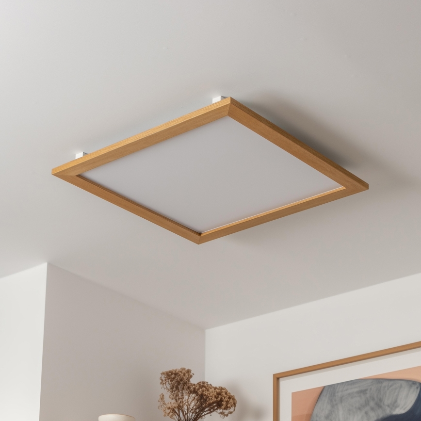 Brilagi - LED Hämardatav laevalgusti SLIMFRAME WOOD LED/58W/230V 64x64 cm 3000-6000K pruun + kaugjuhtimispult