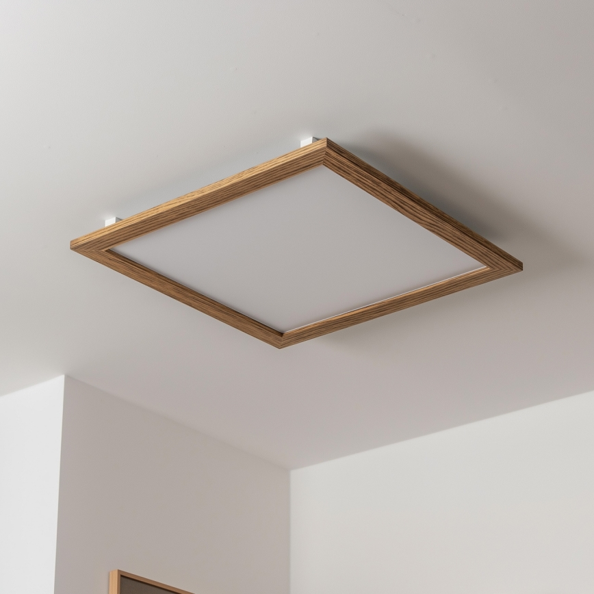 Brilagi - LED Hämardatav laevalgusti SLIMFRAME WOOD LED/58W/230V 64x64 cm 3000-6000K pruun + kaugjuhtimispult