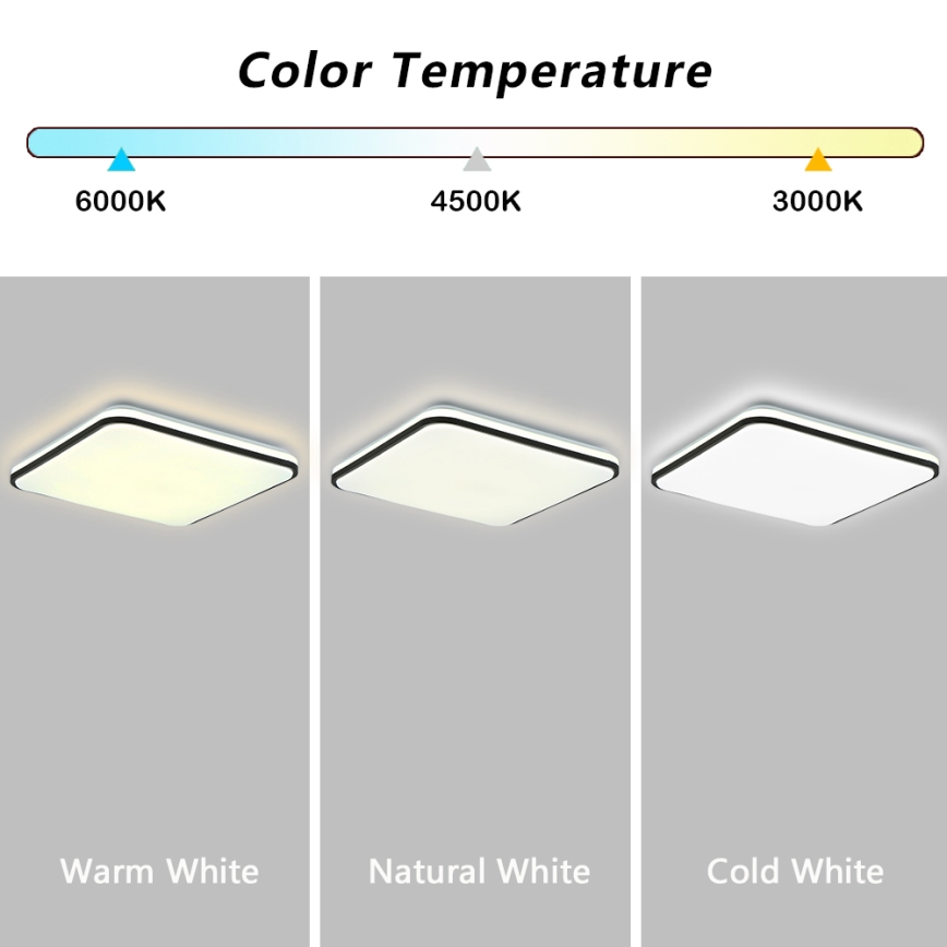 Brilagi - Nutikas hämardatav laevalgusti LED/36W/230V 53x53 cm 3000-6000K Wi-Fi Tuya Beacon + kaugjuhtimispult