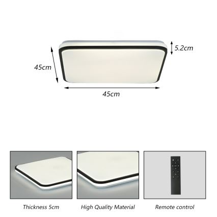 Brilagi - Nutikas hämardatav laevalgusti LED/36W/230V 53x53 cm 3000-6000K Wi-Fi Tuya Beacon + kaugjuhtimispult